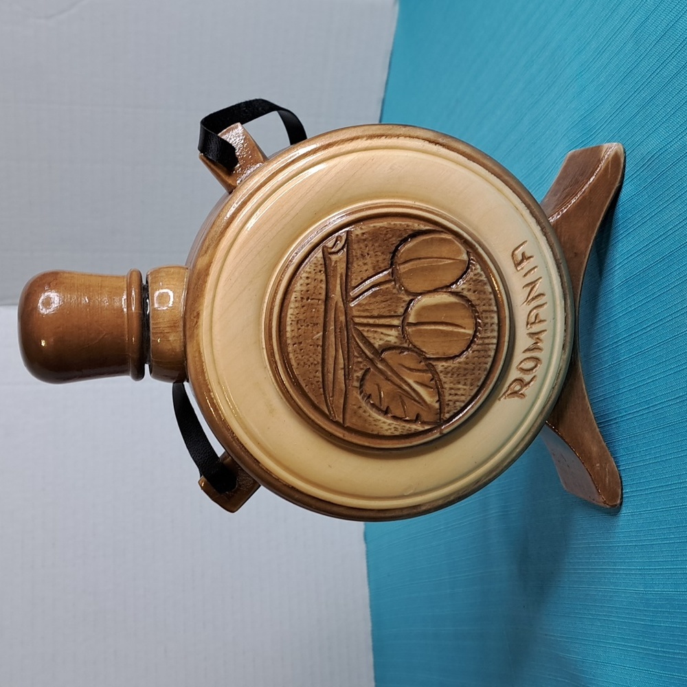 Vintage Romanian wood flask